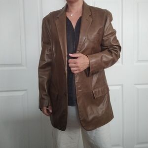 Helmut Lang Brown Leather Jacket